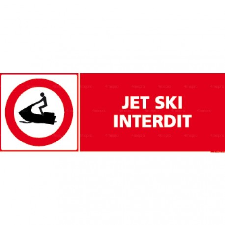 Panneau rectangulaire Jet ski interdit