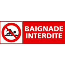 Panneau rectangulaire Baignade interdite 2