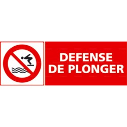 Panneau rectangulaire Défense de plonger