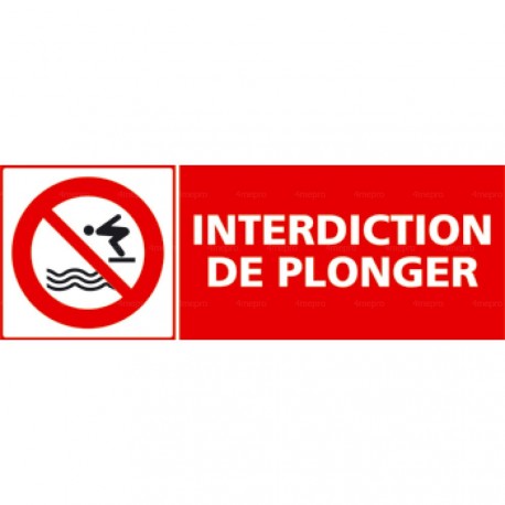 Panneau rectangulaire Interdiction de plonger