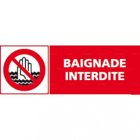 Panneau rectangulaire Baignade interdite 3