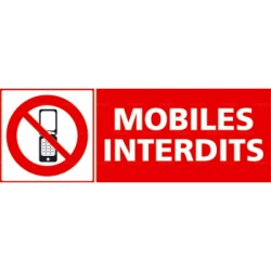 Panneau rectangulaire Mobiles interdits