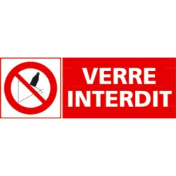 Panneau rectangulaire Verre interdit