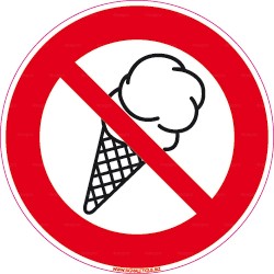Panneau rond Interdiction aux glaces