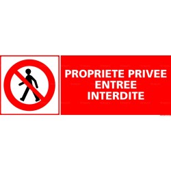 Panneau rectangulaire Propriété privée entrée interdite