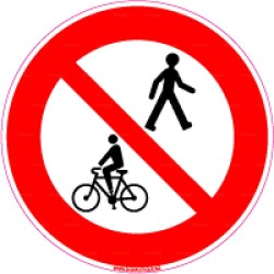 Panneau rond Accès interdit aux vélos et aux piétons