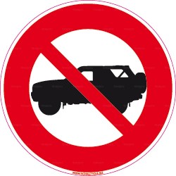 Panneau rond Accès interdit aux véhicules de type 4X4