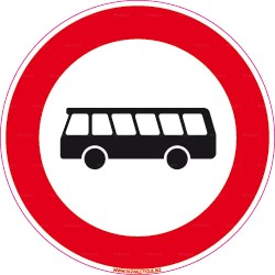 Panneau rond Accès interdit aux véhicules de transport en commun