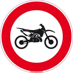 Panneau rond Accès interdit aux motos tout terrain