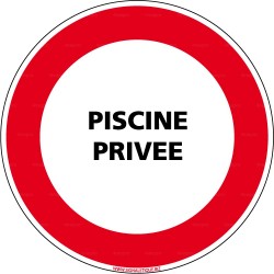 Panneau rond Interdit piscine privée