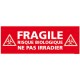 Panneau rectangulaire Fragile, risque biologique, ne pas irradier
