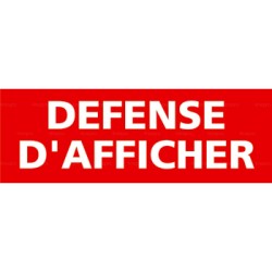 Panneau rectangulaire Défense afficher