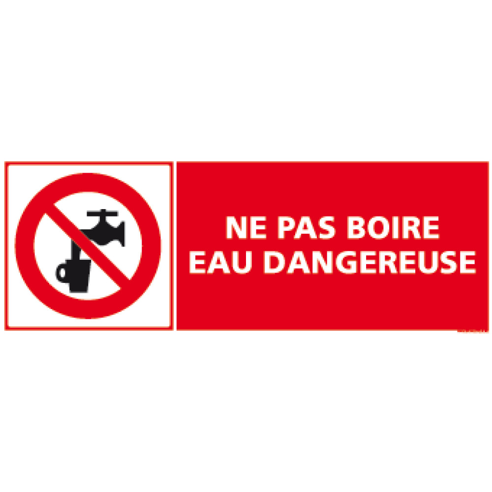 Panneau rectangulaire Ne pas boire eau dangereuse - 4mepro