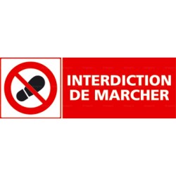 Panneau rectangulaire Interdiction de marcher