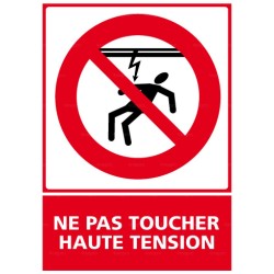 Panneau rectangulaire Ne pas toucher haute tension 1