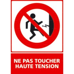 Panneau rectangulaire Ne pas toucher haute tension 2