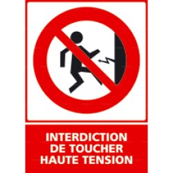 Panneau vertical Interdiction de toucher haute tension 2