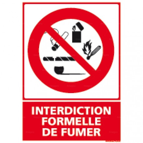 Panneau rectangulaire Interdiction formelle de fumer