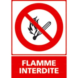 Panneau rectangulaire Flamme interdite