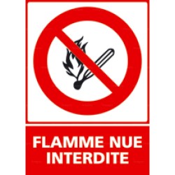 Panneau vertical Flamme nue interdite