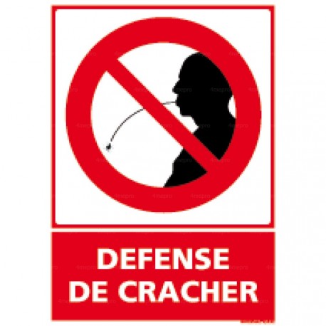 Panneau rectangulaire Défense de cracher