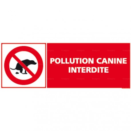Panneau rectangulaire Pollution canine interdite