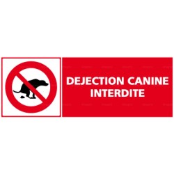 Panneau rectangulaire Déjection canine interdite