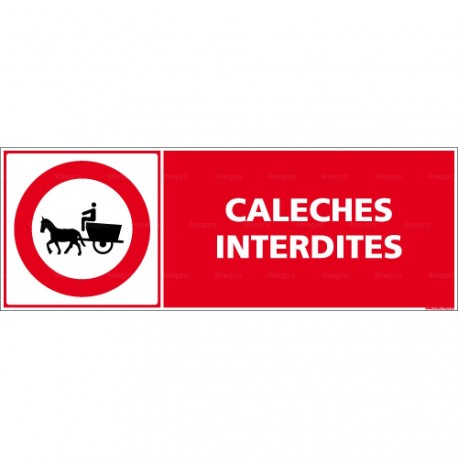 Panneau rectangulaire Calèches interdites