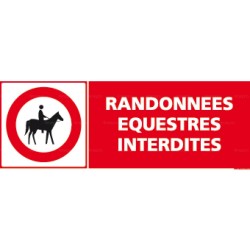 Panneau rectangulaire Randonnées équestres interdites