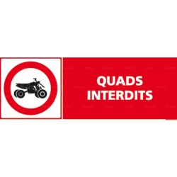 Panneau rectangulaire Quads interdits