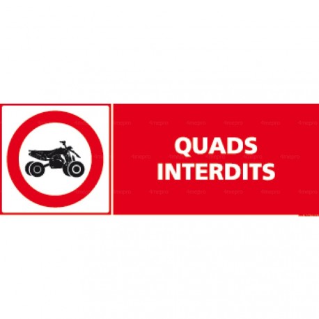 Panneau rectangulaire Quads interdits