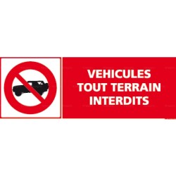 Panneau rectangulaire Véhicules tout terrain interdits 1