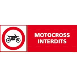 Panneau rectangulaire Motocross interdits