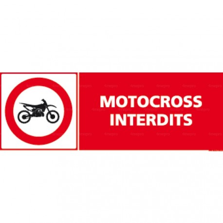 Panneau rectangulaire Motocross interdits