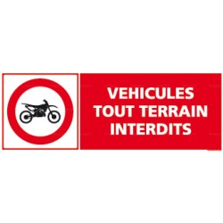 Panneau rectangulaire Véhicules tout terrain interdits 2