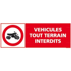 Panneau rectangulaire Véhicules tout terrain interdits 3