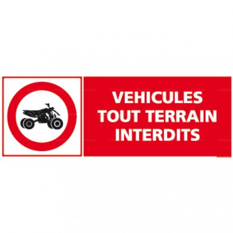 Panneau rectangulaire Véhicules tout terrain interdits 3