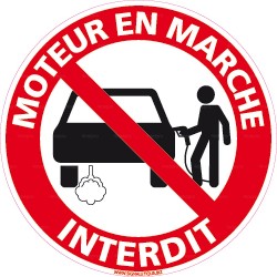 Panneau rond Moteur en marche interdit 1