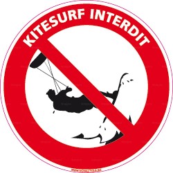 Panneau rond Kitesurf interdit 1