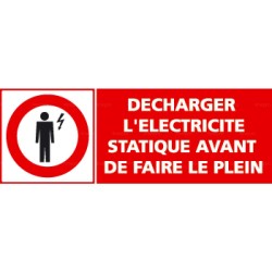 Panneau rectangulaire Décharger l'électricité statique avant de faire le plein