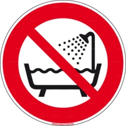 Panneau rond Ne pas utiliser dans une baignoire