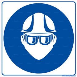 Panneau rond Protection de la tête et de la vue par lunette étanche