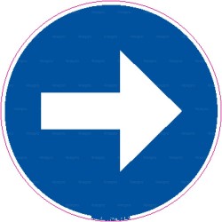 Panneau rond Suivre la flèche à droite