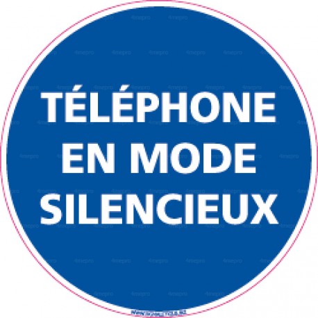 Panneau rond Téléphone en mode silencieux