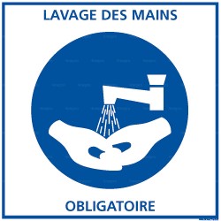 Panneau carré Lavage des mains obligatoire