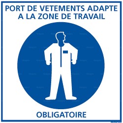 Panneau carré Port de vêtements adaptés à la zone de travail obligatoire