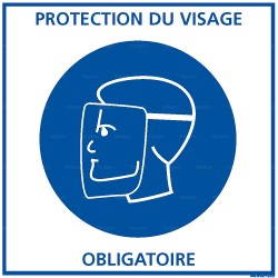 Panneau carré Protection du visage obligatoire