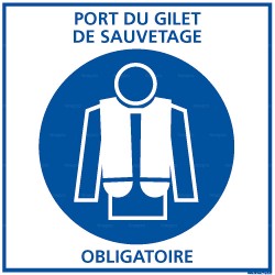 Panneau carré Port du gilet de sauvetage