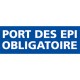 Panneau rectangulaire Port des EPI obligatoire