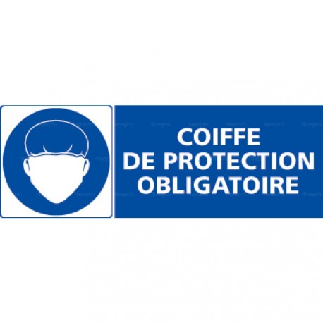 Panneau rectangulaire Coiffe de protection obligatoire